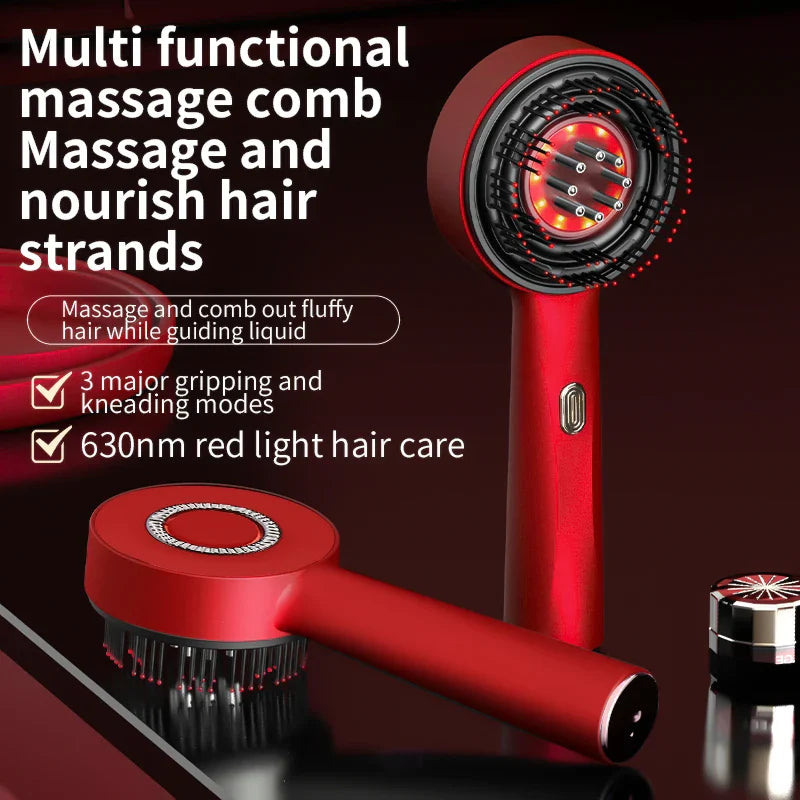 Electric Hair Regrowth Brush – Infrared Light Scalp Massager Comb, Anti-Hair Loss & Acupoint Therapy Scrubber