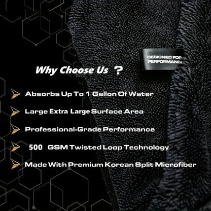 Dark Gray Car Microfiber Towel - Oversized Ultra Absorbent Cleaning Cloth for Car Wash & Detailing
