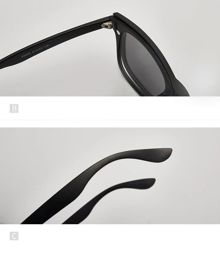 6-in-1 Polarized Magnetic Clip-On Sunglasses – Men & Women Sun Glasses with Frame & Bag