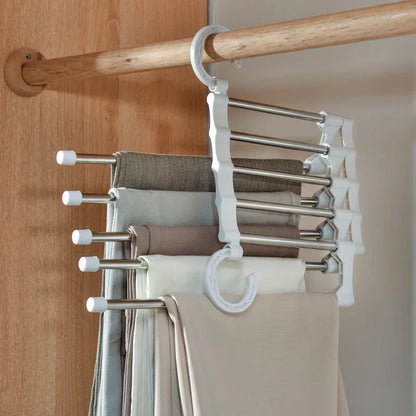 Telescopic Folding Multi-Layer Pants Rack – Magic Pants Hanger for Household Wardrobe Storage