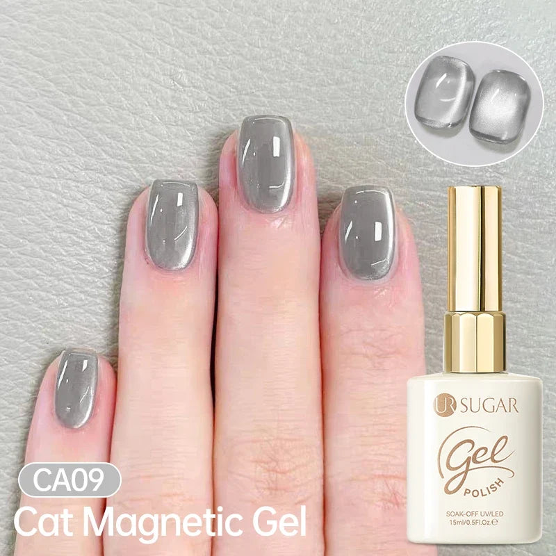 UR SUGAR Jelly Pink Cat Magnetic Gel Nail Polish 15ml - Glitter Ice Effect Soak Off UV LED Semi-Permanent Manicure Gel