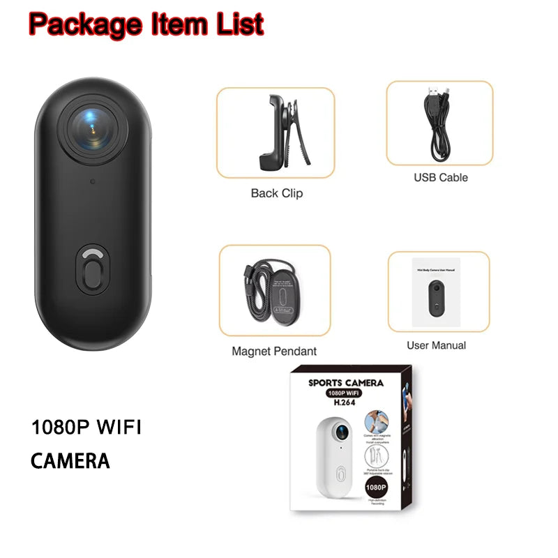 4K HD Mini Vlog Camera — WiFi Wireless Portable Action Body Cam for Sports, Travel & Photography