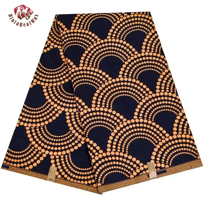 BintaRealWax Geometric Ankara Fabric - Polyester Sewing Cloth by the Yard FP6258