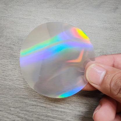 100PCS 58mm Transparent Badge Film Covers – Clear Laser Star Pattern Protective Sheets for Button Badge Maker