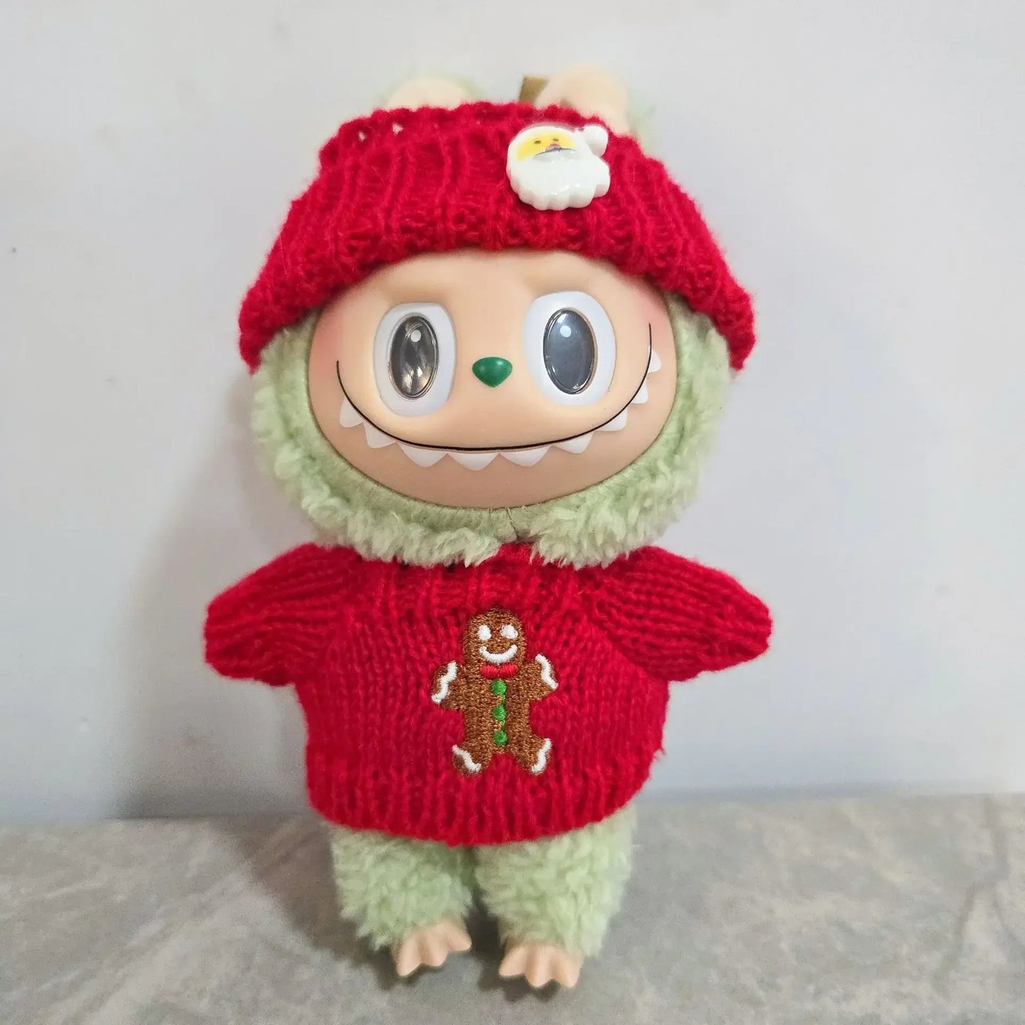 15–17cm Labubu Doll Clothes – Christmas Hat, Scarf & Elk Snowman Plush Outfit Set, New Year Gift