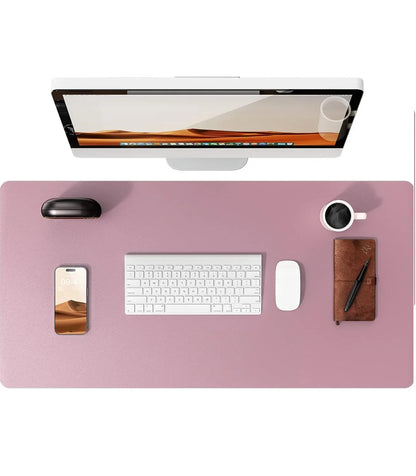 Large Leather Mouse Pad Desk Mat - Non-Slip PU Leather Office Desk Protector for Laptop & Workspace Setup