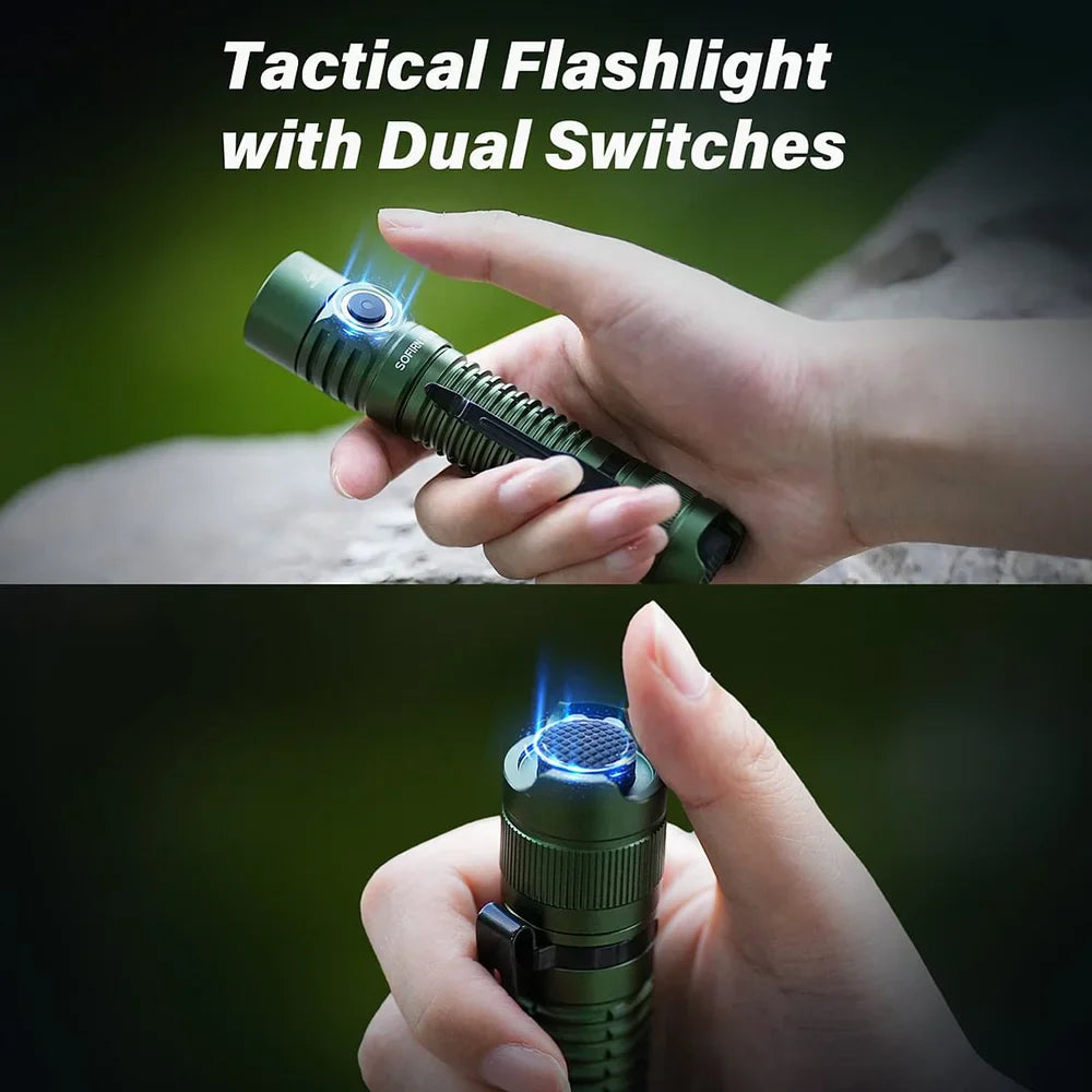 Sofirn SP31 V3.0 Tactical LED Flashlight — 2000LM SST40/519A USB-C Rechargeable 18650 Torch with Dual Switch