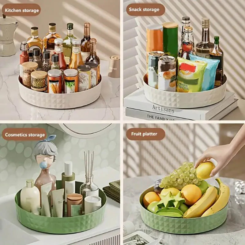Rotating Spice Rack Organizer - Space-Saving Kitchen & Cosmetics Storage for Apartments and Dorms