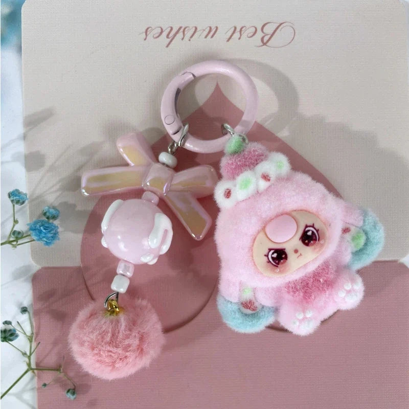 Kawaii Baby Three Cartoon Keychain - Mini Doll Bag Pendant, Cute DIY Accessory & Decorative Gift