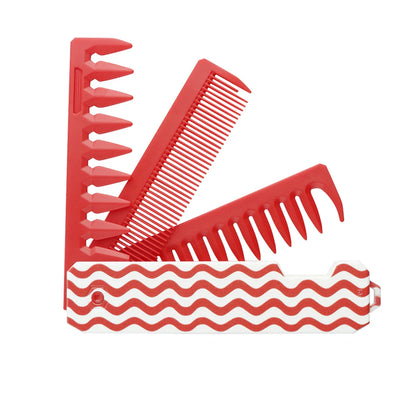 2-in-1 Pocket Folding Comb – Wide Tooth & Beard Comb for Hair Styling and Barber Use