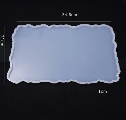 Large Rectangle Resin Tray Silicone Mold - DIY Epoxy Tea Plate Coaster Craft Making Mold