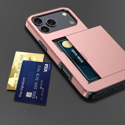 Shockproof iPhone Case with Wallet Card Holder – Protective Cover for iPhone 17, 16, 15, 14, 13, 12, 11 Series, Including Mini & Pro Max