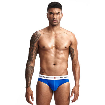 3PCS Men’s Pure Cotton Low Waist Briefs – Breathable Elastic Sexy Loose Fit Underwear for Summer Comfort Wear