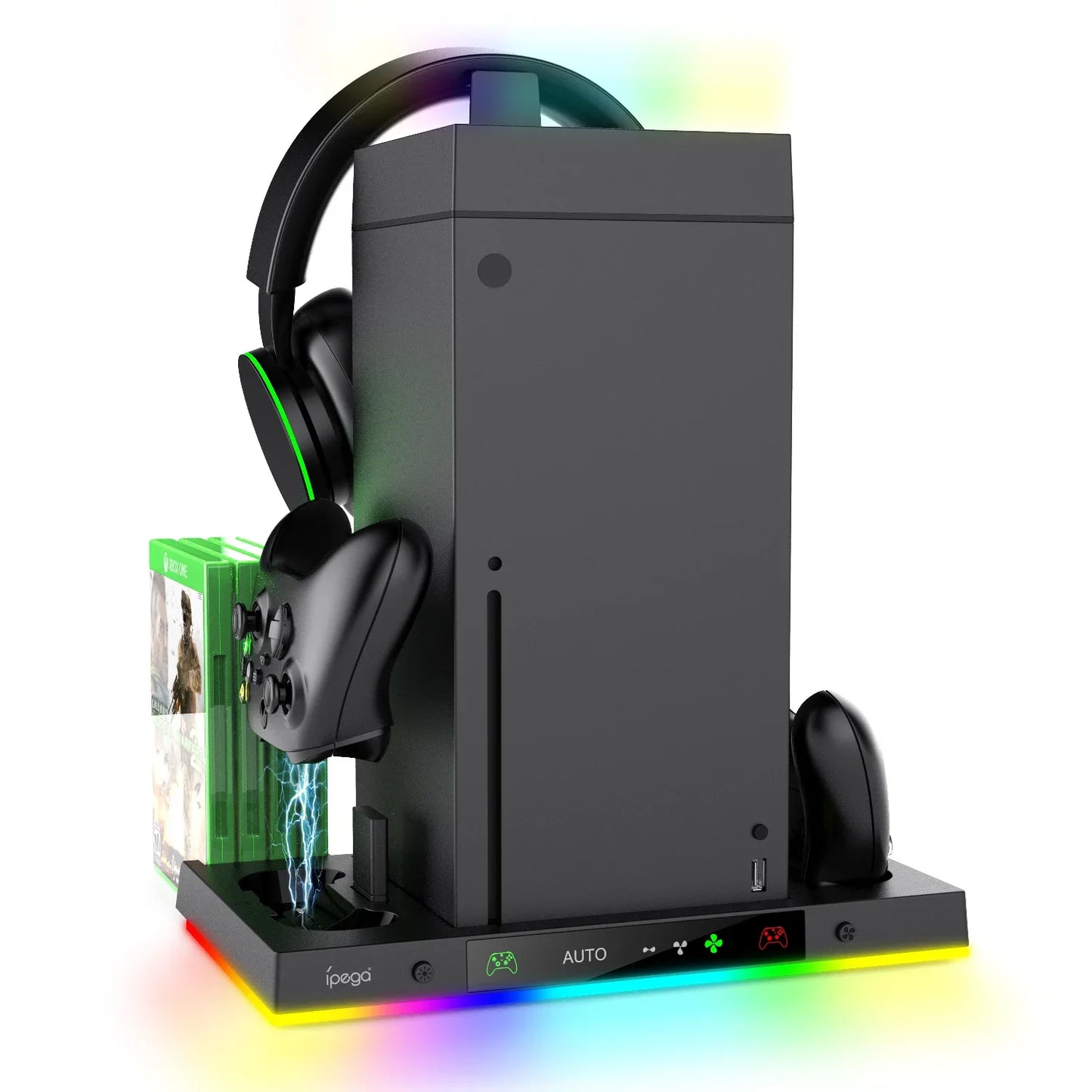 IPEGA Console Charging Dock for Xbox – Smart Temperature Control Dock with Overhead Cooling Fan and RGB Light Stand XBX024S