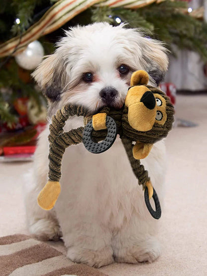 Squeaky Puppy Chew Toys – Plush Interactive Monkey Toy for Teething & Training Small Dogs