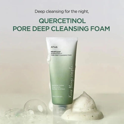 Heartleaf Quercetinol Deep Cleansing Foam Cleanser – Pore-Refining Skin Care for Women