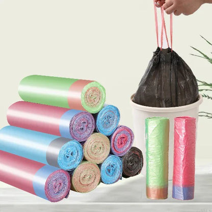 Thickened Drawstring Garbage Bags – Heavy Duty Leak-Proof Kitchen & Bathroom Trash Can Liners 10kg Capacity Storage Bags