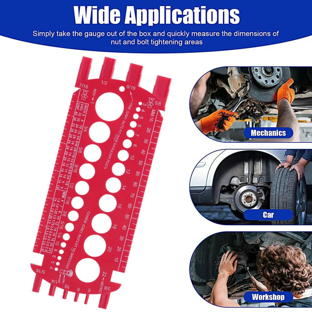 Portable Thread Checker Gauge - Metric & Imperial Screw Nut and Drill Bit Measuring Tool for Accurate Sizing