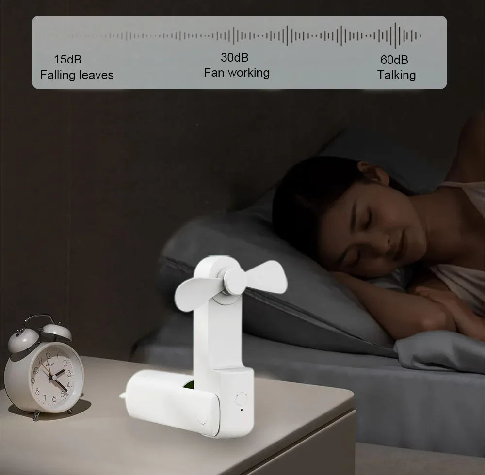 Portable Mini Handheld USB Fan – Rechargeable Folding Pocket Fan with Battery, Cooling Hand Fan and Power Bank Function