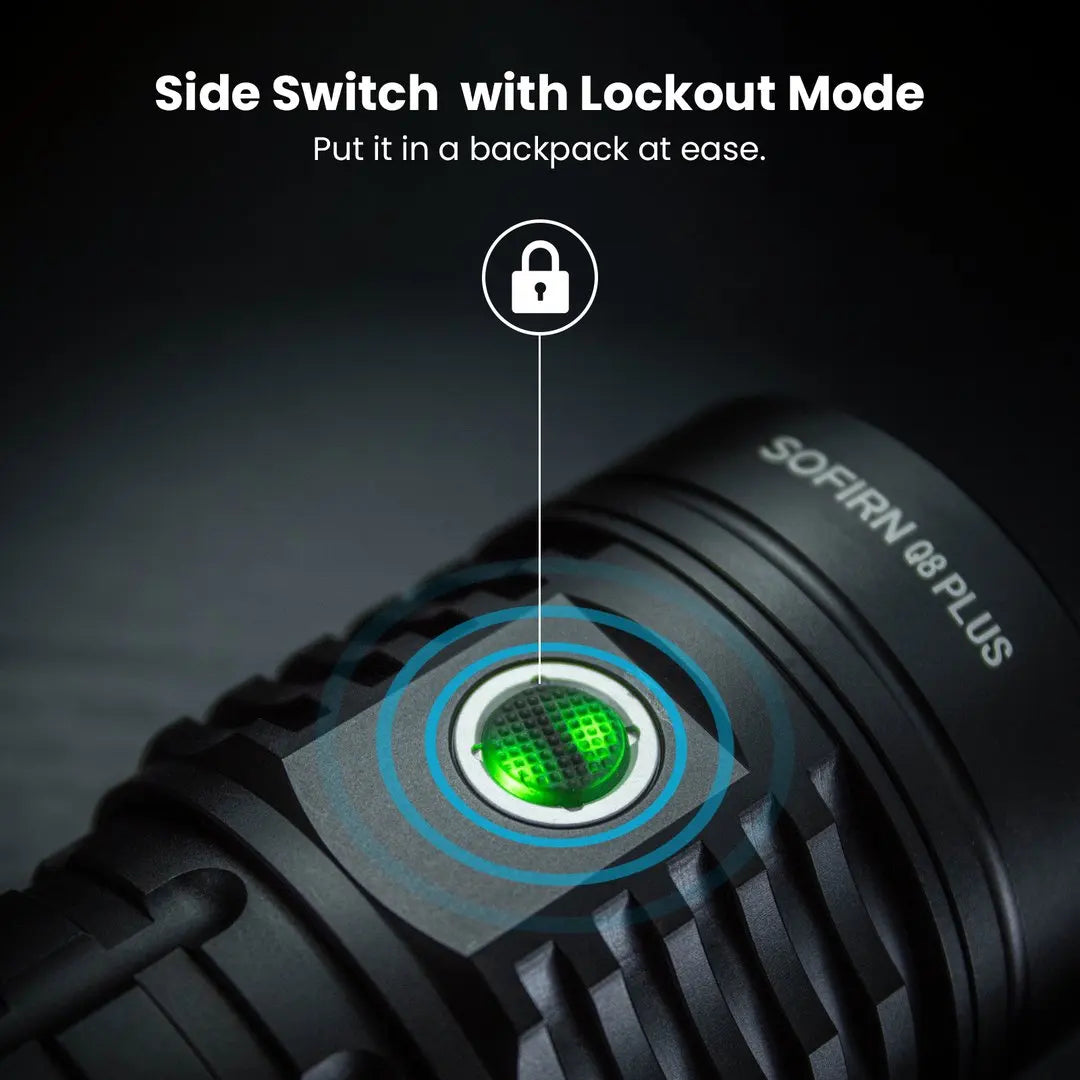 Sofirn Q8 Plus Super Powerful LED Flashlight - 16000 Lumens, USB-C Rechargeable 21700 Torch with Anduril 2.0 & Reverse Charging