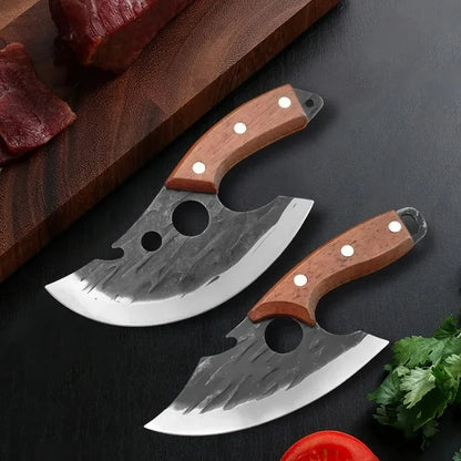 Multifunctional Stainless Steel Kitchen Knife - Forged Meat Cleaver Boning Knife with Bottle Opener and Protective Cover