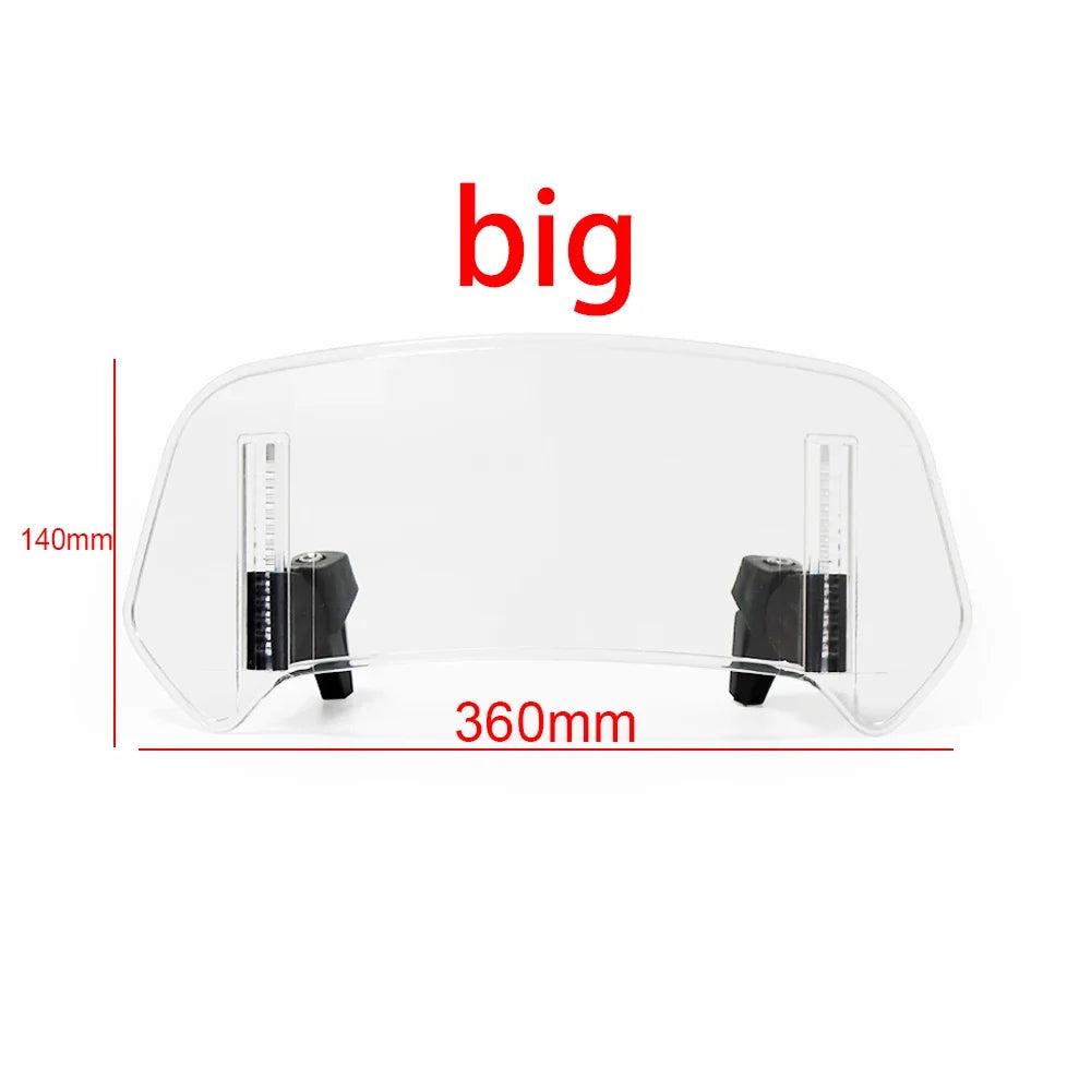 Universal Motorcycle Windshield Extension - Adjustable Clamp-On Windscreen Spoiler Deflector for All Bikes