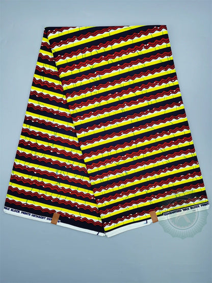 Guaranteed Original African Wax Fabric - 100% Cotton Real Ankara Print 6 Yards for Wedding Dresses & Sewing