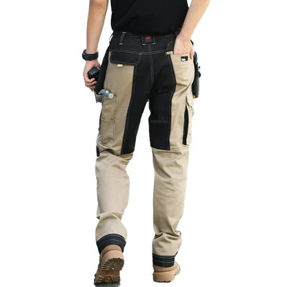 Men’s Multi-Pocket Cargo Work Pants with Knee Pads – Durable Wear-Resistant Tactical Trousers for Outdoor Workwear and Construction Use