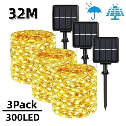 Solar LED Fairy String Lights - Waterproof Outdoor Garden Twinkle Lights for Patio & Party Decor