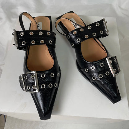 Women’s Pointed Toe Slingback Sandals – 2025 Spring Fashion Flats, Large Sizes