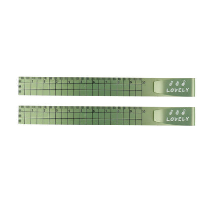 2PCS Metal Bookmark Ruler - 10cm Aluminum Double-Sided Metric Measuring Scale Tool