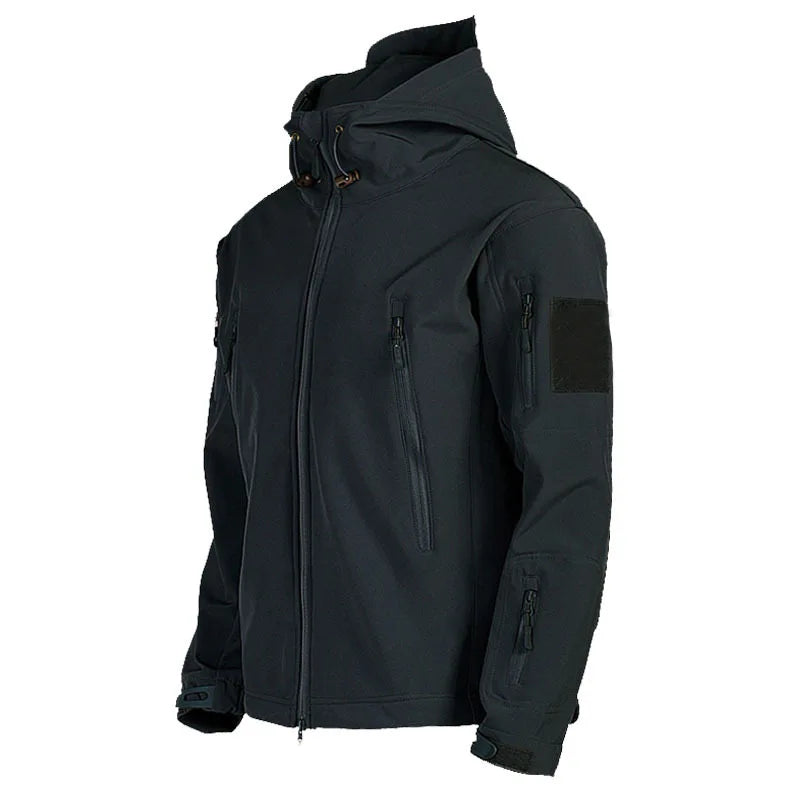 2024 Tactical Soft Shell Jacket for Men - Windproof Waterproof Breathable Fleece Hooded Combat Coat