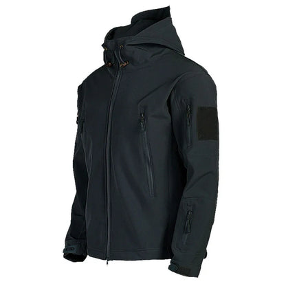 2024 Tactical Soft Shell Jacket for Men - Windproof Waterproof Breathable Fleece Hooded Combat Coat