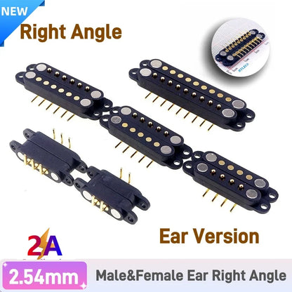 DC Magnetic Pogo Pin Connector - 2A Spring Loaded 2-9 Pin Male Female Power Socket