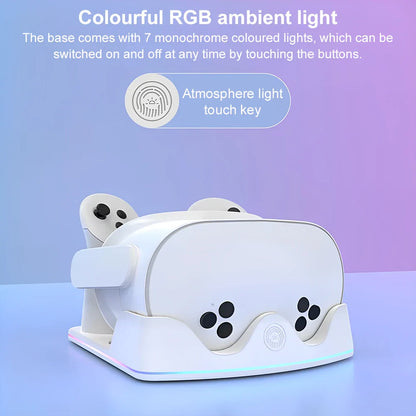 Charging Dock for Meta Quest 3S VR Headset – Fast Charging Station with RGB Light for Quest 3S, Quest 3 & Quest 2