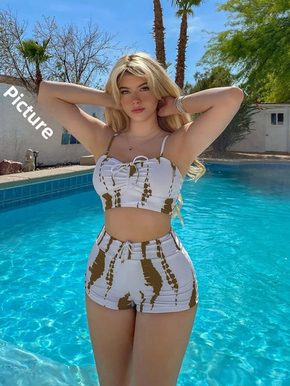 Women’s High-Waist Bikini Set - Sexy Trendy Two Piece Swimsuit Flat Angle Beach Swimwear