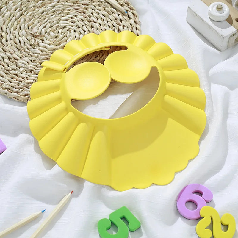 Baby Shower Hair Wash Cap - Adjustable Soft Ear Protection Hat for Kids Bath Time