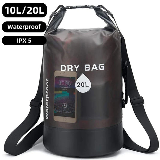 Waterproof Dry Bag - 10L/20L Storage Pack for Swimming, Trekking, Rafting, Kayaking & Boating