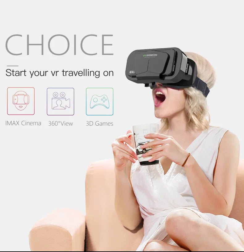 VR Glasses Virtual Reality Headset – 3D Lenses Smart Goggles for Smartphones, Mobile Game Accessory