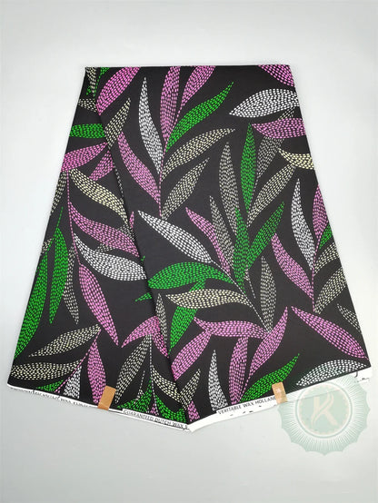 Guaranteed Original African Wax Fabric - 100% Cotton Real Ankara Print 6 Yards for Wedding Dresses & Sewing