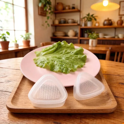 2PCS Transparent Sushi Mold Kit – DIY Onigiri Rice Ball & Triangular Sushi Maker Press for Bento Kitchen Food Preparation