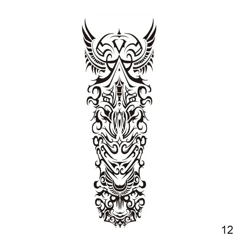 16 Designs Full Arm Temporary Tattoo Sleeves - Waterproof Body Art Stickers for Men & Women Fashion Style