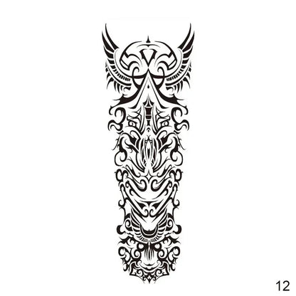 16 Designs Full Arm Temporary Tattoo Sleeves - Waterproof Body Art Stickers for Men & Women Fashion Style