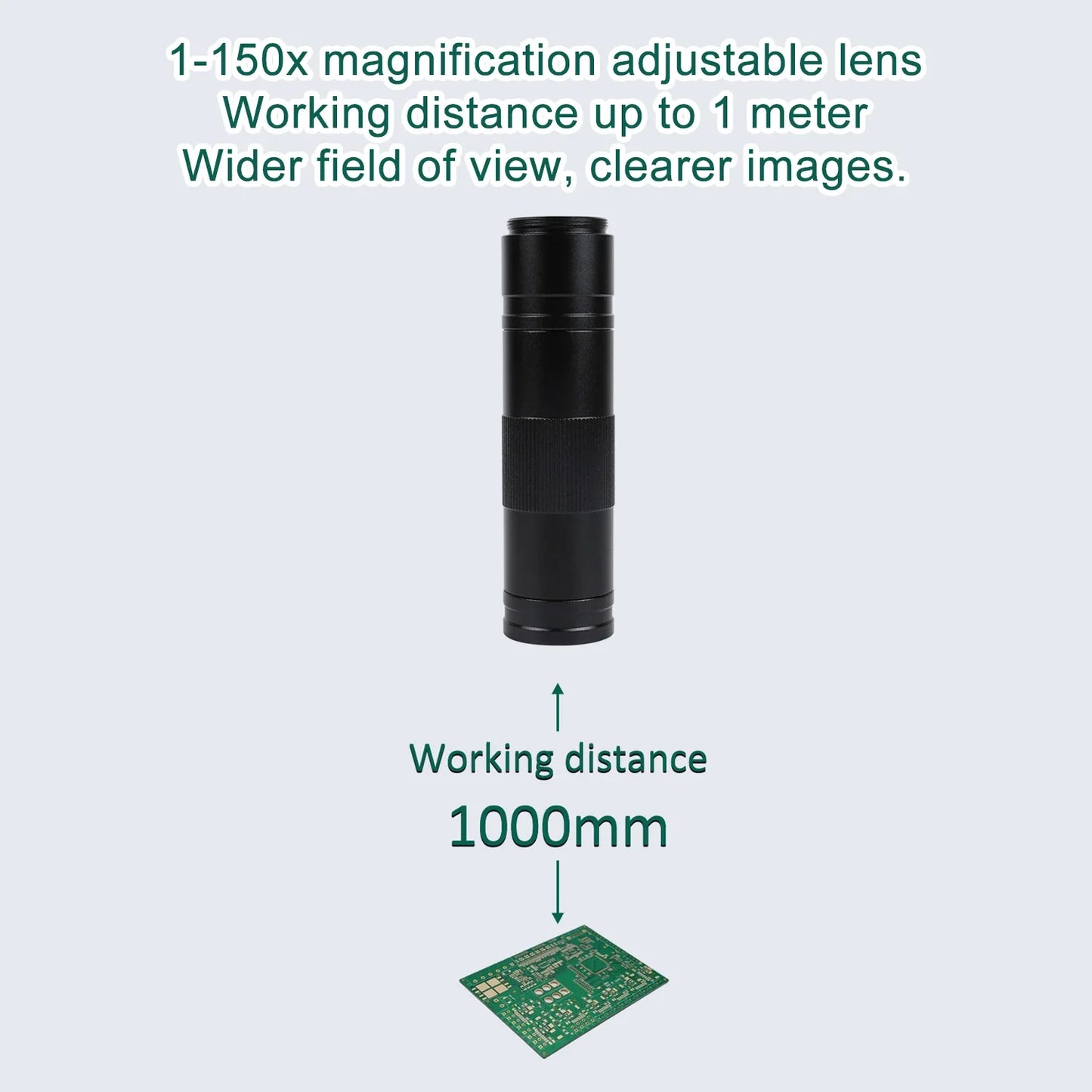 YIZHAN 4K Digital Microscope — Full HD HDMI VGA Industrial Camera with C-Mount, 150x Lens for Soldering & Phone Repair