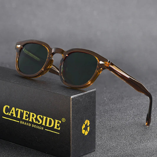 CATERSIDE Retro Round Sunglasses — Luxury Punk Pin Temple Shades for Men & Women, Sports, Leisure & Party UV400 Eyewear