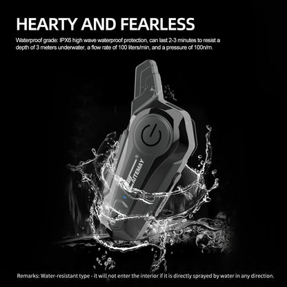 1/2X Bluetooth V5.3 Motorcycle Helmet Intercom Headset – 1000M Noise-Reduction Interphone with Music Sharing for Moto Riders