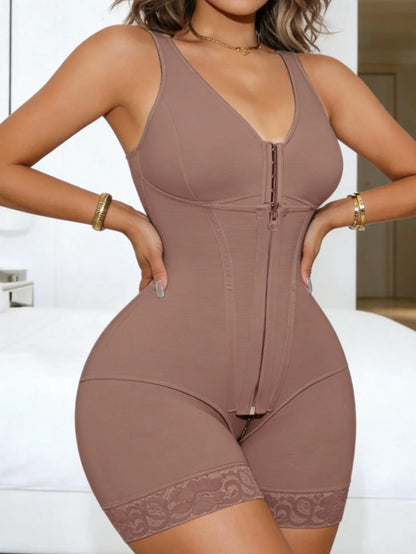 Women’s Full Body Shapewear - Zipper Waist Trainer Tummy Control Body Shaper with Butt Lifting Effect