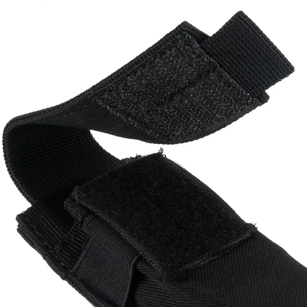 Tactical MOLLE Magazine Pouch - Single Mag Holder with Flashlight & Knife Storage