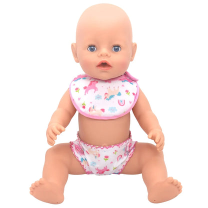 2pcs Doll Diaper Underwear Set - Baby Doll Accessories for 14-18 Inch Dolls, 43cm Baby Born Dolls & Toy Care Play