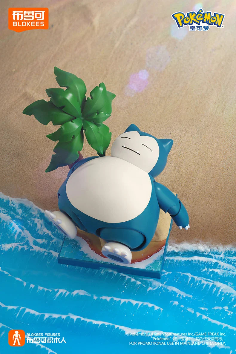 Original Blokees Pokemon Action Figures – Snorlax, Lucario, Cinderace & Scyther Anime Toys Gift